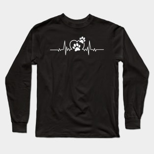 Herzschlag Hunde Pfoten Frequenz Hundeliebe Hunde Mit Herz T-Shirt Long Sleeve T-Shirt